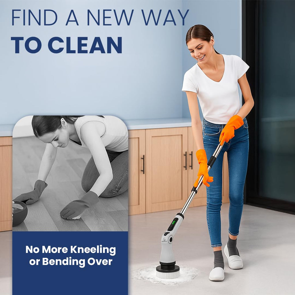 Battery Operated 9 In 1 Electric Spin Scrubber (400 RPM, 4 inch)