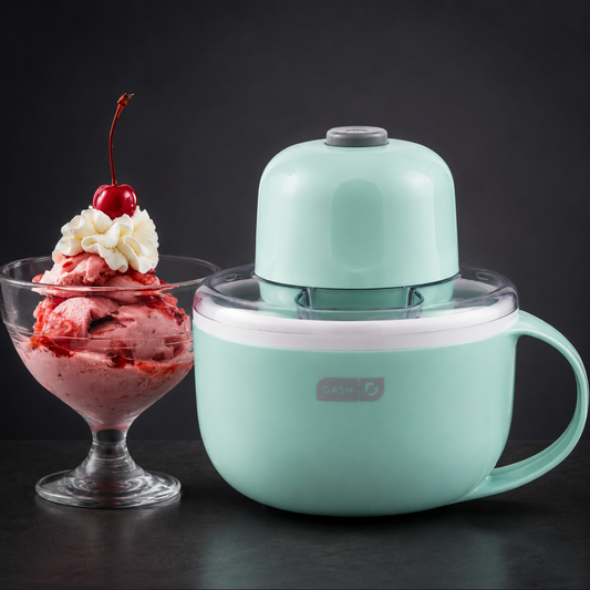 Personal Single-Serve Ice Cream Maker – Compact Gelato, Sorbet & Frozen Yogurt Machine (Aqua)